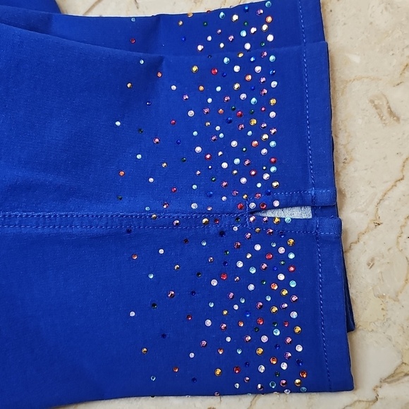 NWT DreamJeannes by Quacker Factory Stretch Blue Capri Pants Bling XS - Picture 5 of 6